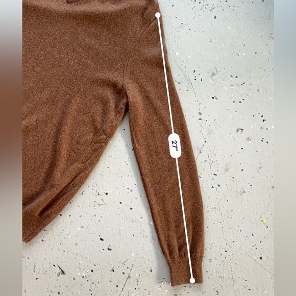 J.Crew 100% Cashmere V-Neck Sweater Soft Classic Luxury Knit Pullover Sz L Brown - Picture 10 of 12